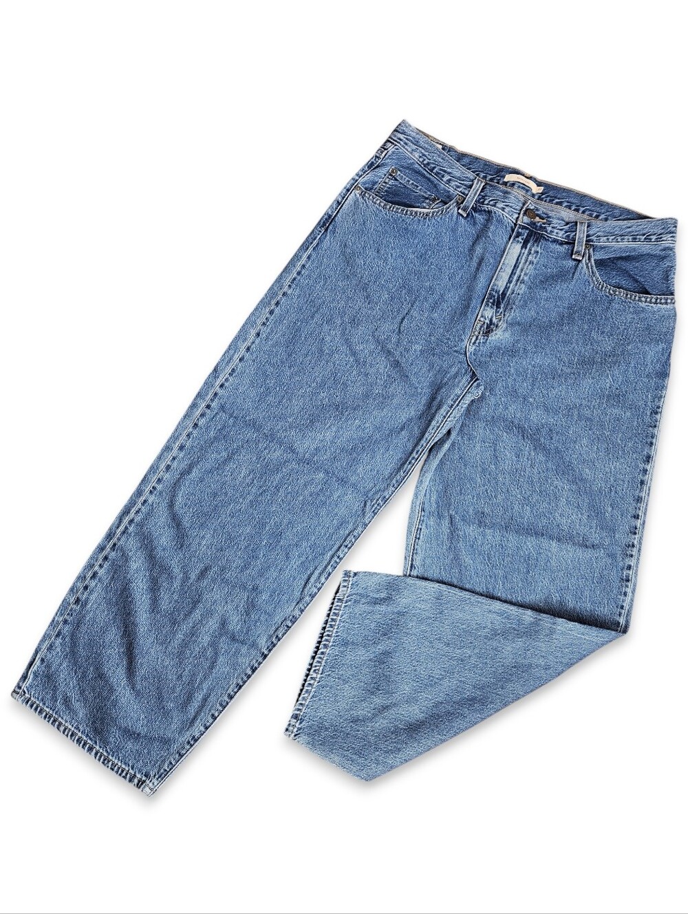 Levi's Size 32x30 Jeans Premium Baggy Dad Med Wash 90s Slouchy Straight Wide Leg